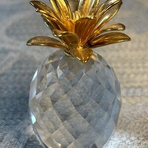 Gold and Clear Pineapple Crystal Ornament